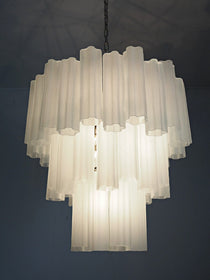 Murano Glass Chandelier – 48 tubes – matte white