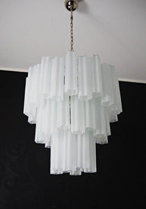 Murano Glass Chandelier – 48 tubes – matte white