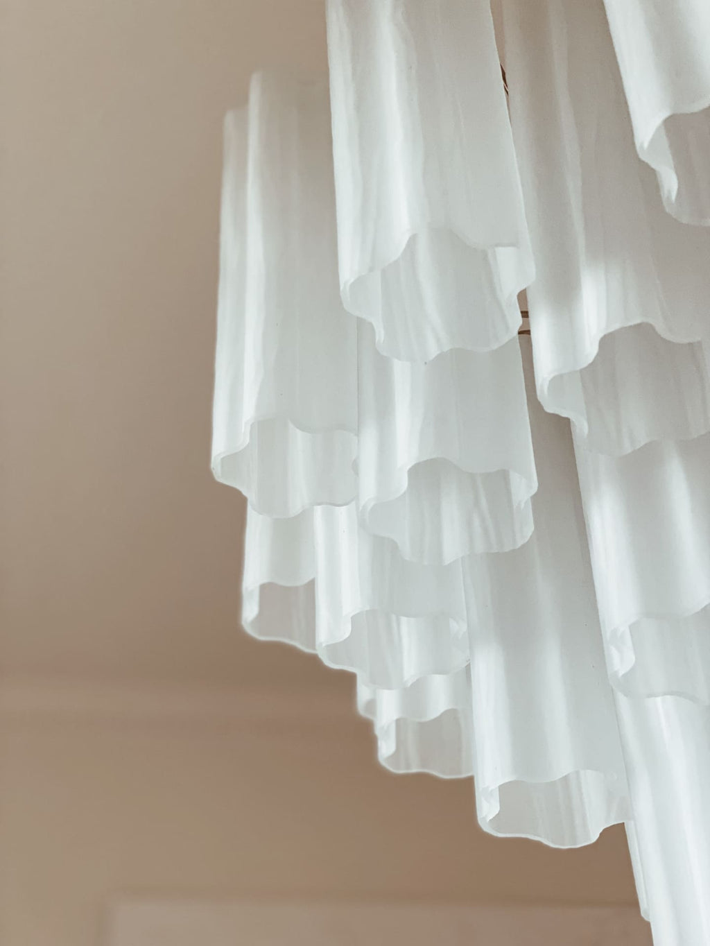 Murano Glass Matte White Chandelier – 36 Tubes