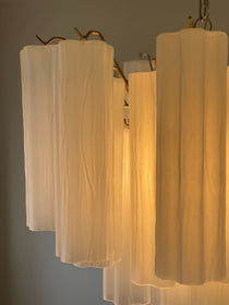 Murano Glass Matte White Chandelier – 36 Tubes