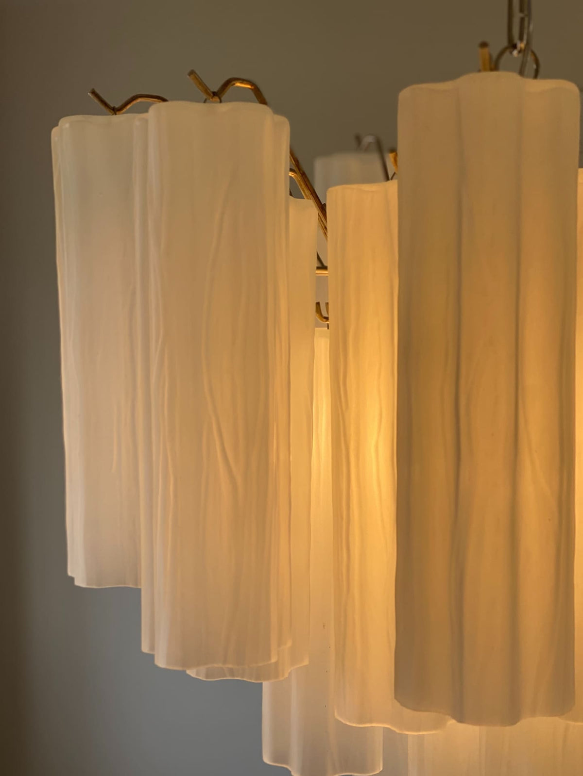 Murano Glass Matte White Chandelier – 36 Tubes