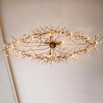 Tina Raindrop Branch Crystal Brass Chandelier