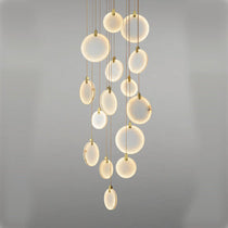 Queenie Alabaster Drop Long Round Chandelier