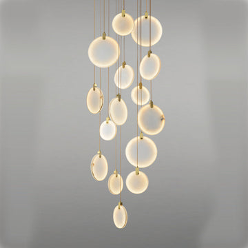 Queenie Alabaster Drop Long Round Chandelier
