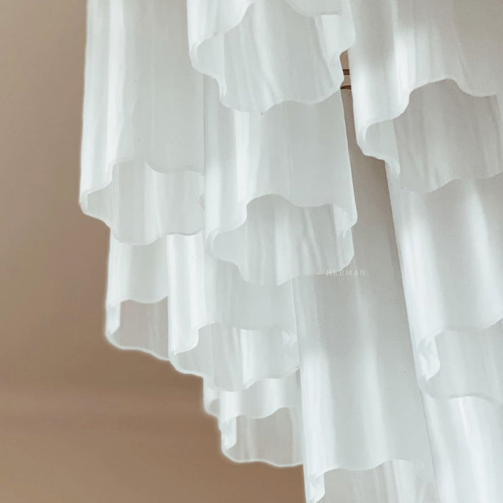 Murano Glass Matte White Chandelier – 36 Tubes
