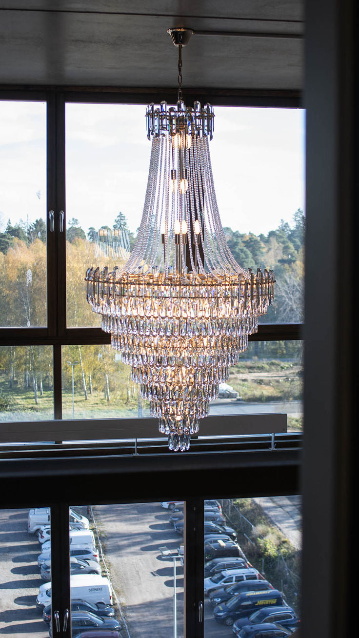 Luxury Modern Multi-tiered Crystal Chandelier for Staircase/Foyer Secondary image