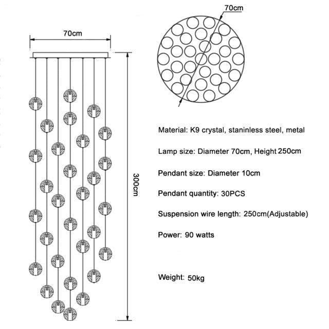 Adonis Suspension Water Drop Chandelier