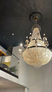 Oversized Luxury Double-layers Golden French Style Crystal Chandelier  for Living/Dinning Room/Foyer/Hallway/Staircase