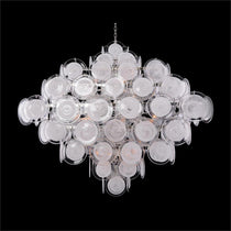 Glass Medallion Eighteen-Light Chandelier
