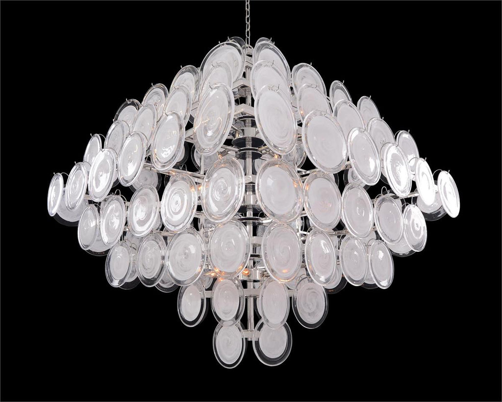 Glass Medallion Eighteen-Light Chandelier
