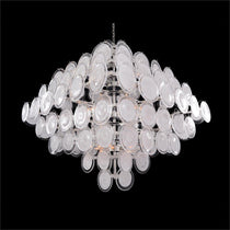 Glass Medallion Eighteen-Light Chandelier