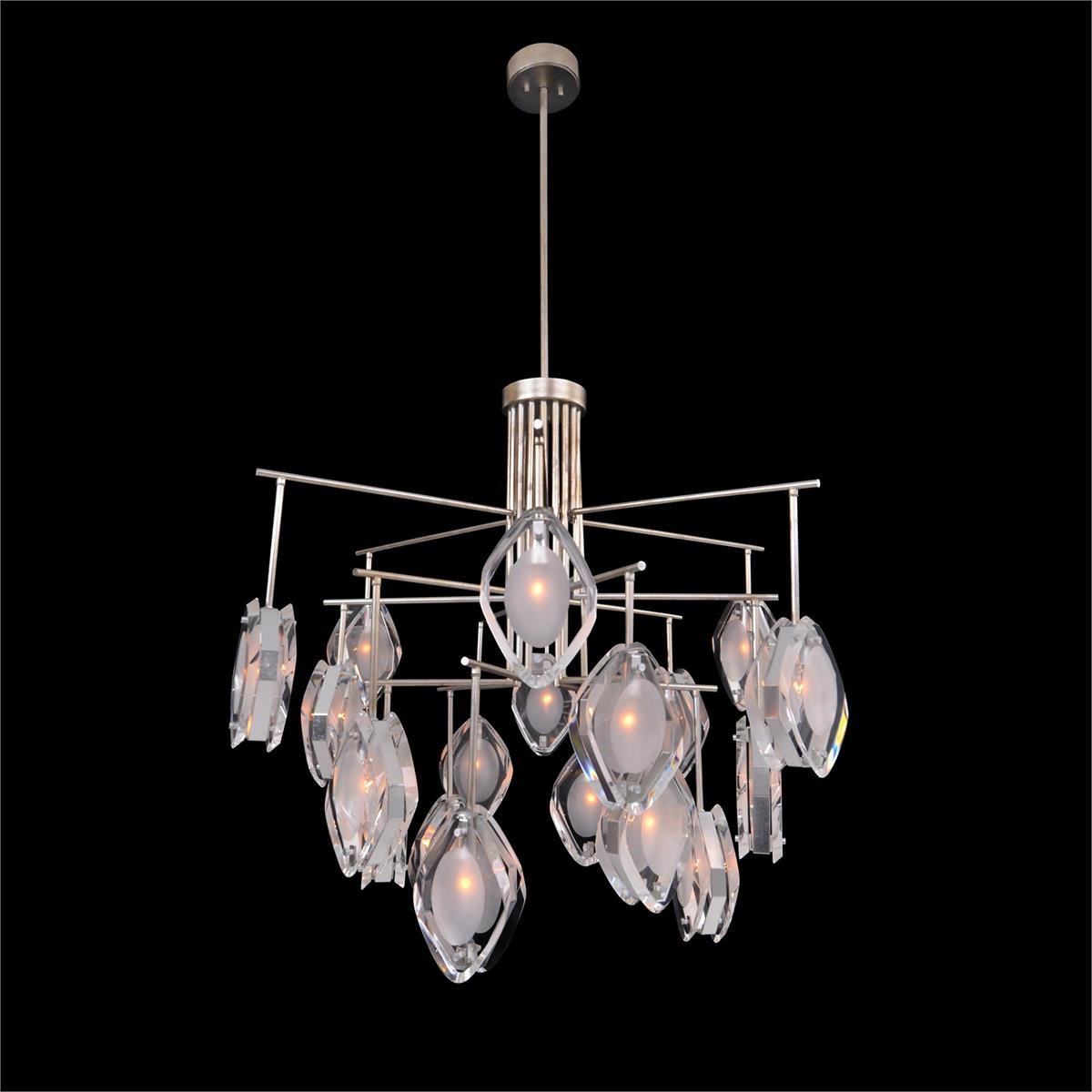 Faceted Glass Eighteen-Light Chandelier Main image