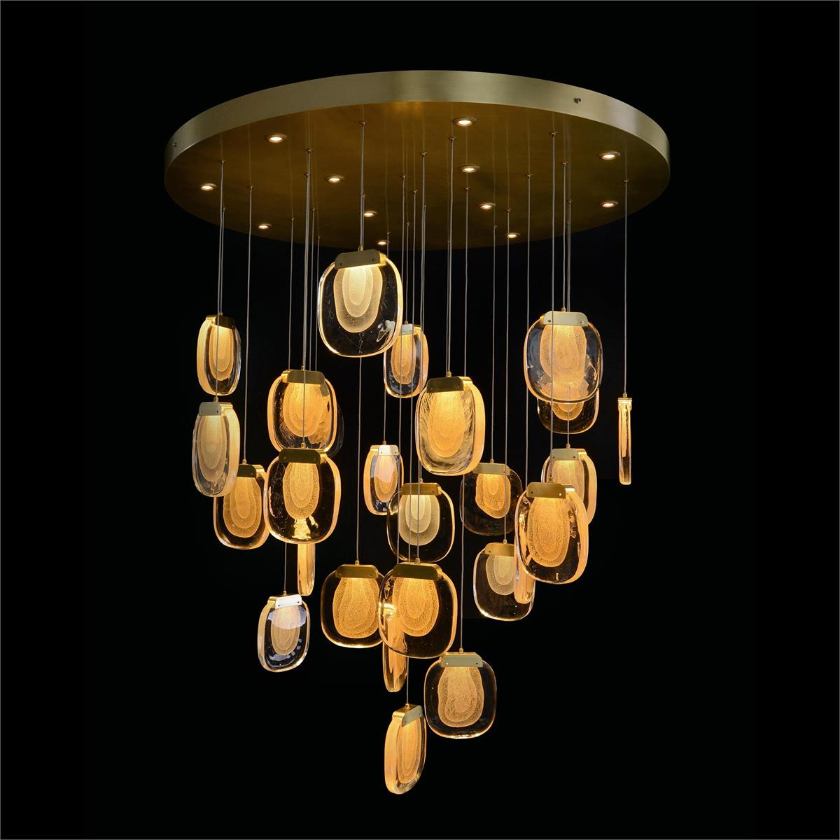 Bansho: Layered Glass Thirty-Nine-Light Drop Pendant Chandelier Main image
