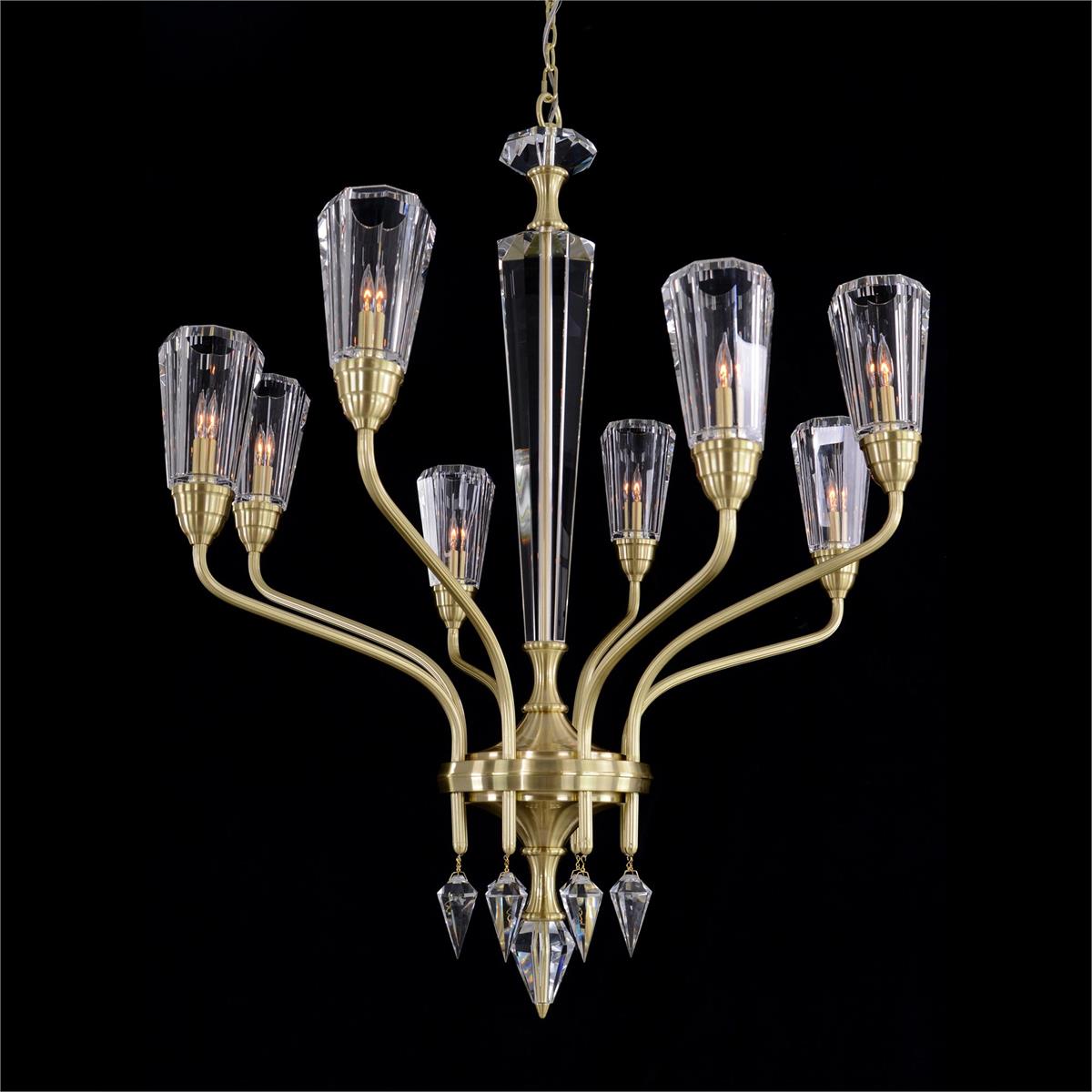 Sherwood Eight-Light Chandelier in Satin Gold Main image