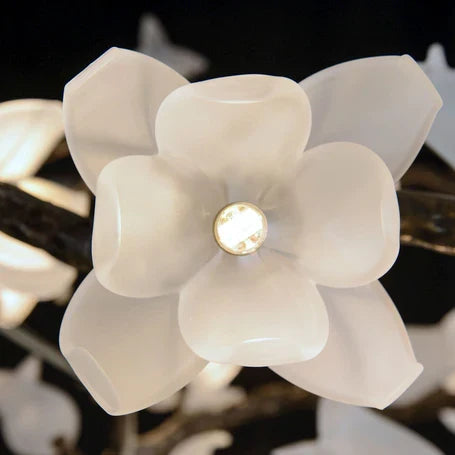 Churippu Magnolia & Tulip Glass Bronze Vertical Twenty-One Light Chandelier AJC-9326