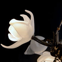 Churippu Magnolia & Tulip Glass Bronze Vertical Twenty-One Light Chandelier AJC-9326