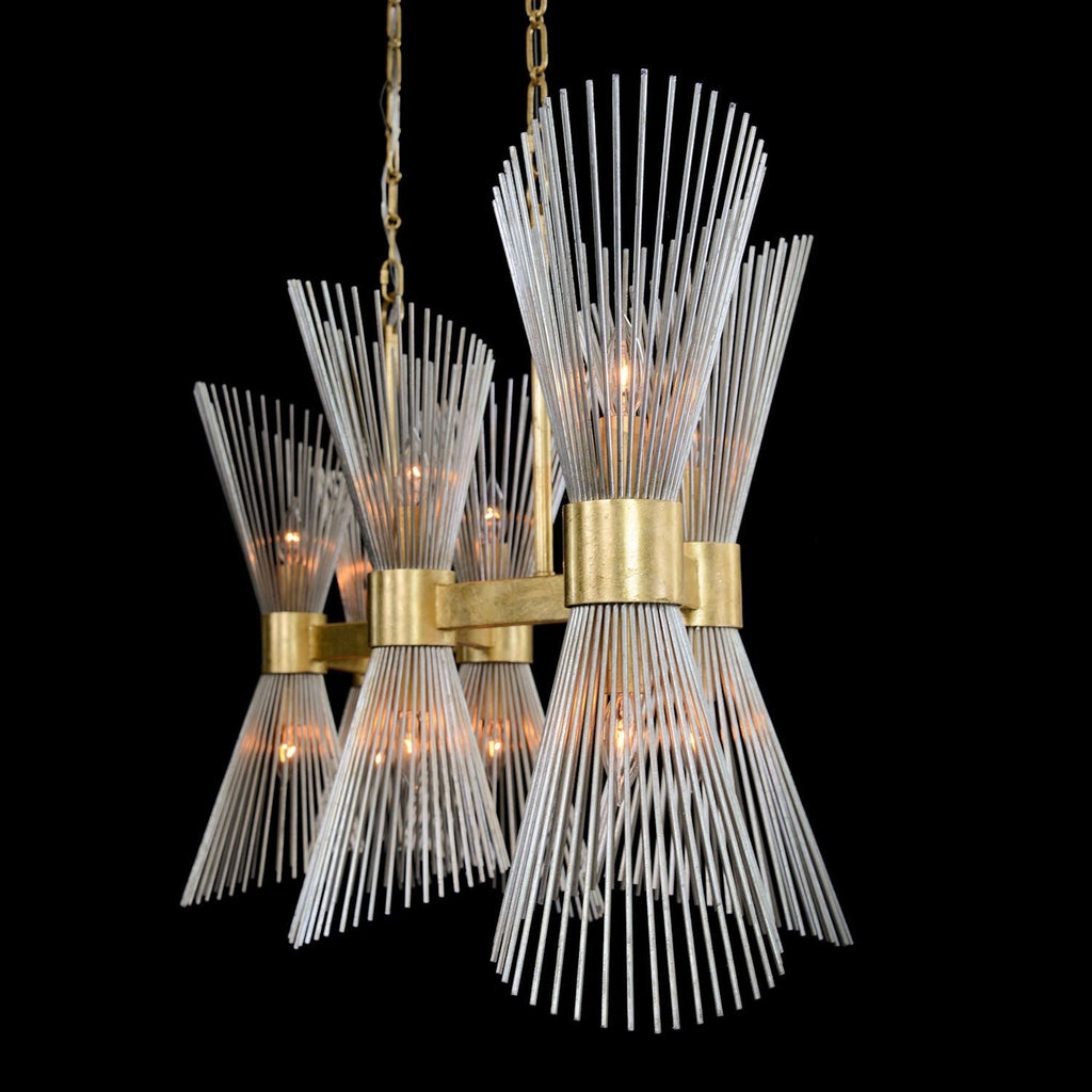 Bonheur Glass Crystal Twelve-Light Horizontal Chandelier