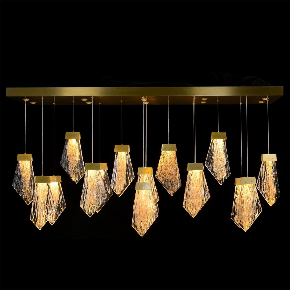 Lux Glass Crystal Twenty-Seven-Light Horizontal Chandelier Main image