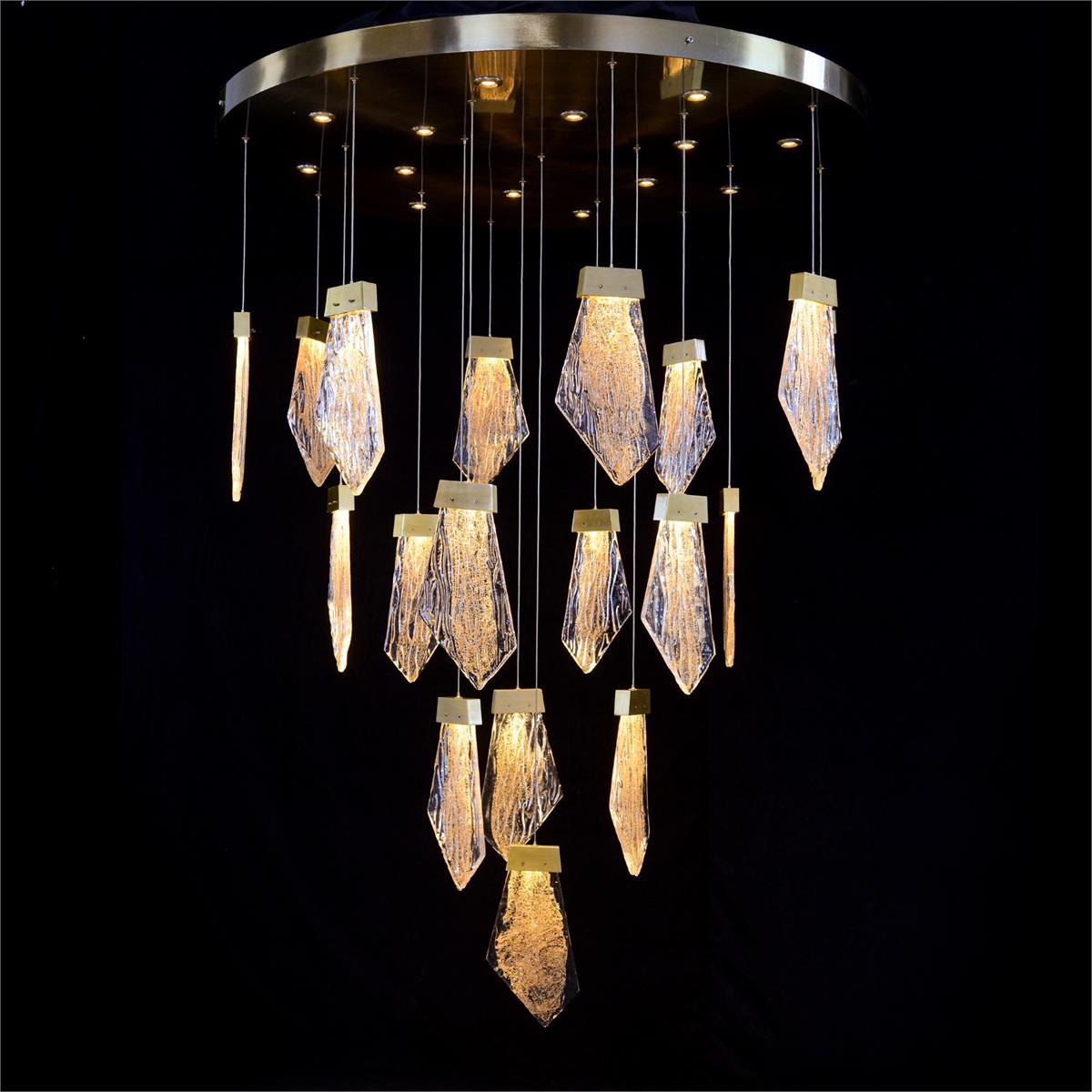 Lux Glass Crystal Thirty-Two-Light Drop Pendant Chandelier Main image