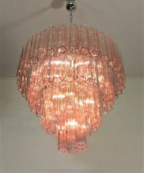 Murano Glass Chandelier – 78 tubes – Pink