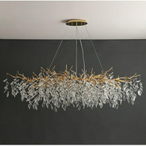 Albero Modern French-Style Branch Crystal Chandelier with Crystal Leaf