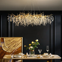 French Branch Elegant Crystal Leaves Chandelier