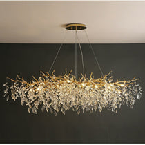 French Branch Elegant Crystal Leaves Chandelier