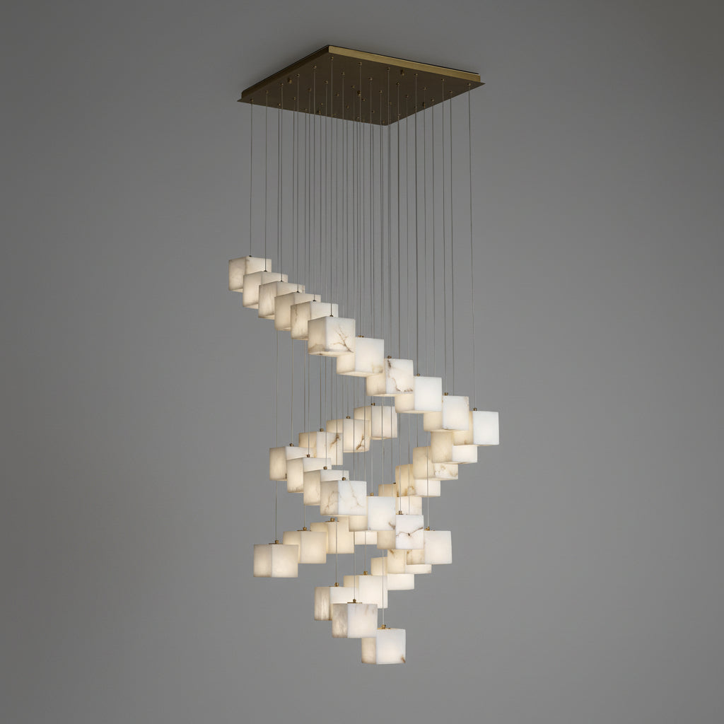 Modern Alabaster Cube Pendant Light - CasaraHouse