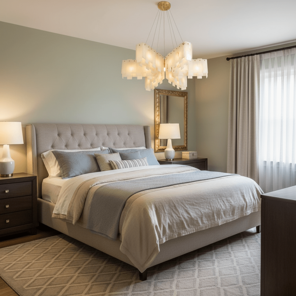 Contemporary Alabaster Cascade Tiered Chandelier