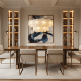 Contemporary Alabaster Cascade Tiered Chandelier
