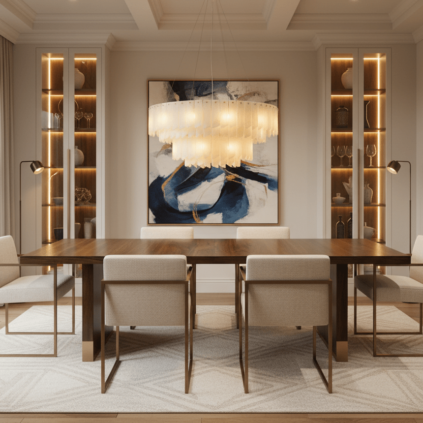 Contemporary Alabaster Cascade Tiered Chandelier