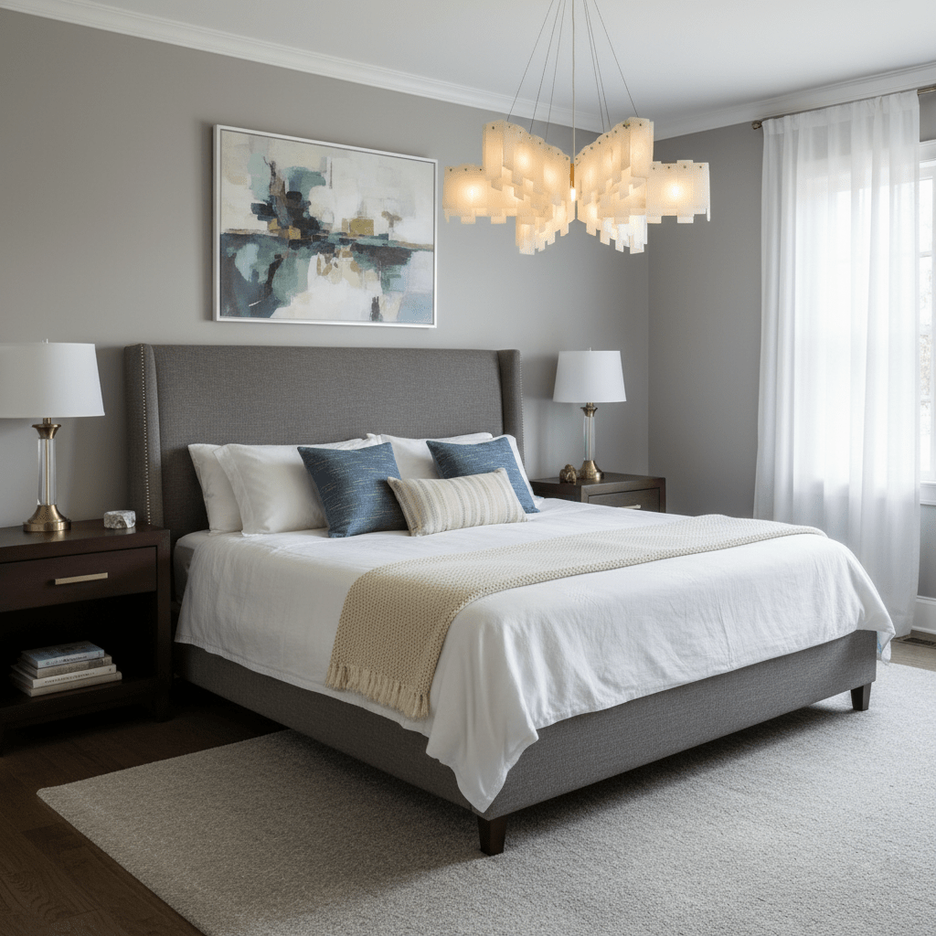 Contemporary Alabaster Cascade Tiered Chandelier