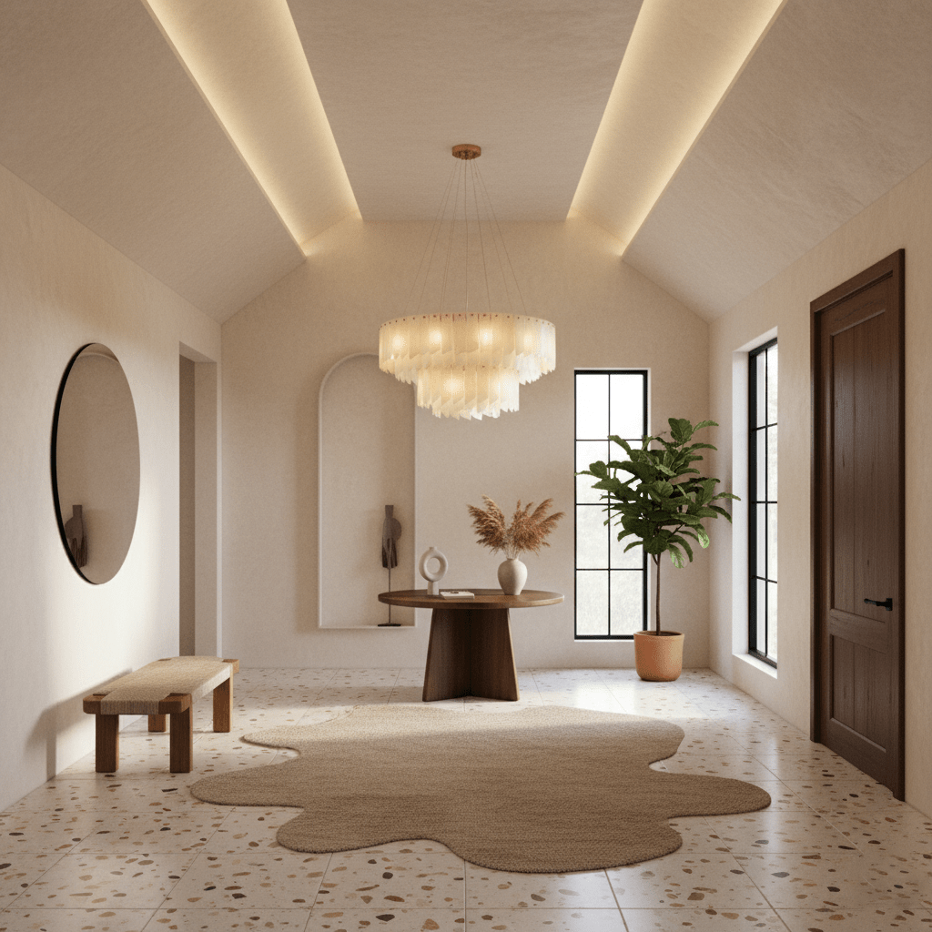 Contemporary Alabaster Cascade Tiered Chandelier