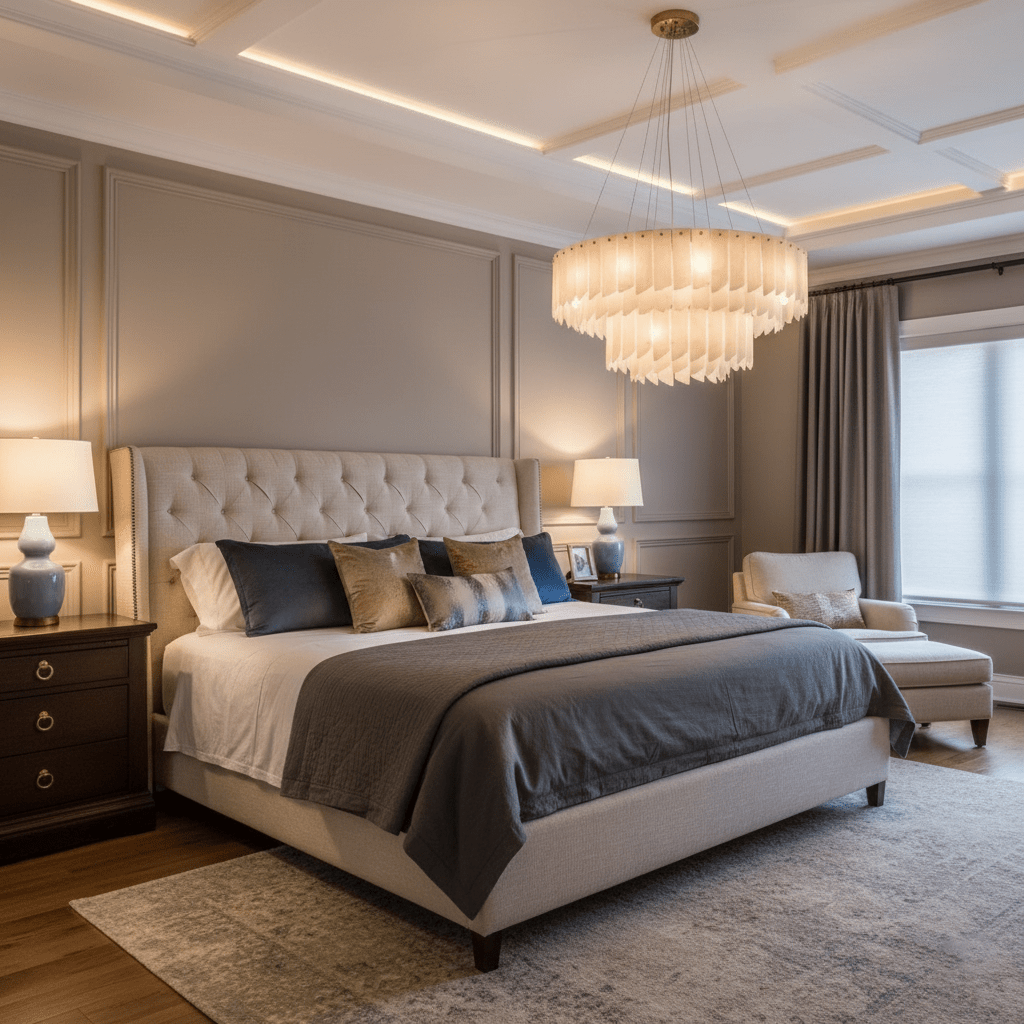 Contemporary Alabaster Cascade Tiered Chandelier