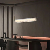 Alabaster Dining Linear Chandelier 39"