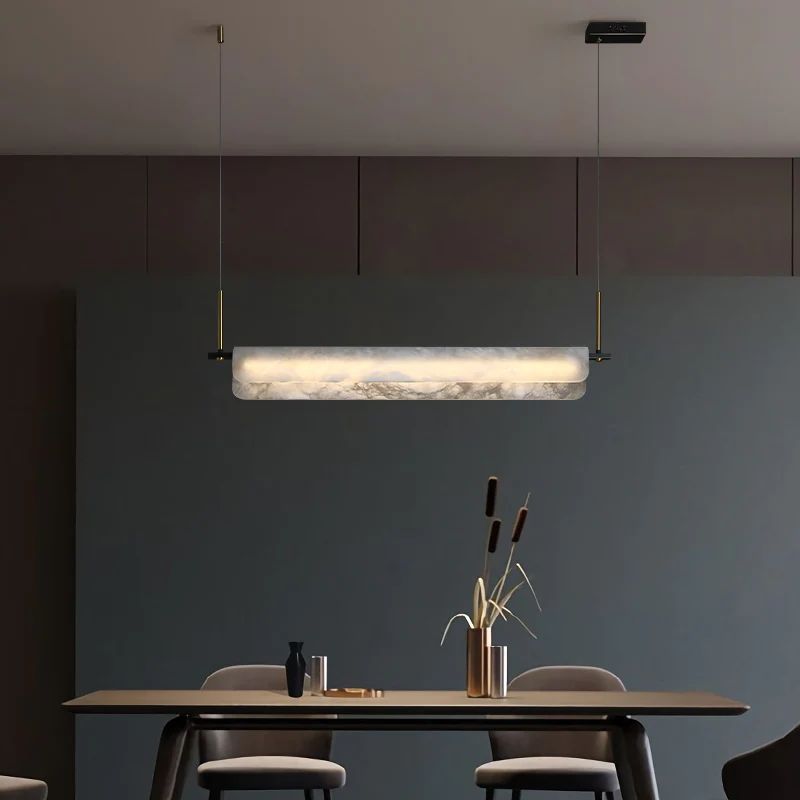 Alabaster Dining Linear Chandelier 39" Main image