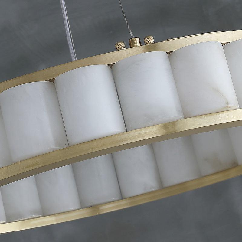 Avalon Alabaster Anne Circle Round Chandeliers
