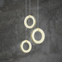 Duplex Alabaster Ring Staircase Chandelier