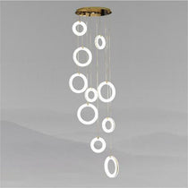 Duplex Alabaster Ring Staircase Chandelier