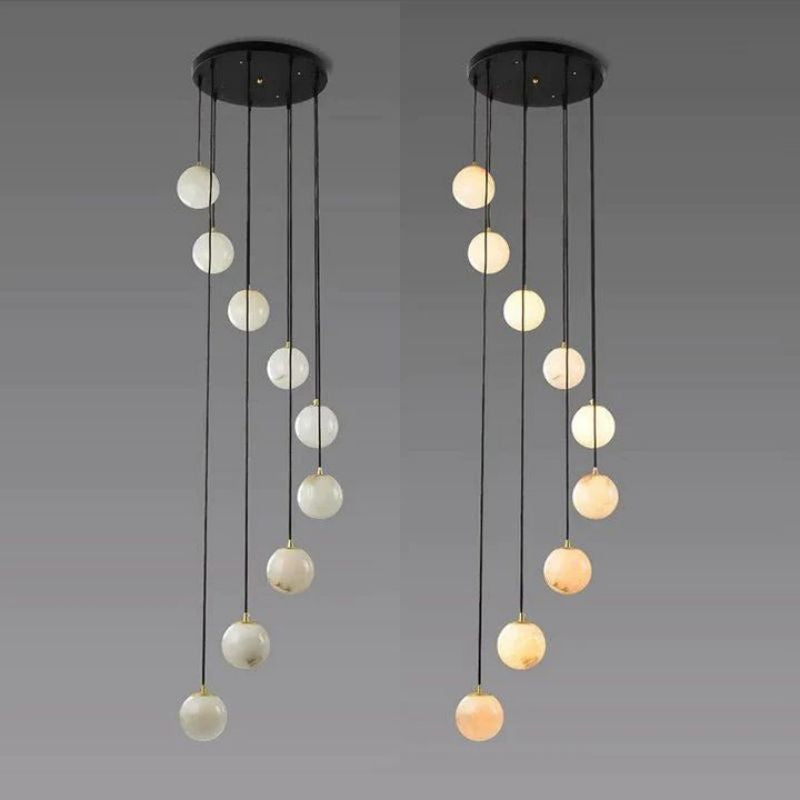 Alabaster Global Staircase Chandelier