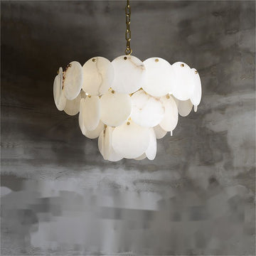 Charlene Alabaster Multi-Tier Round Chandelier