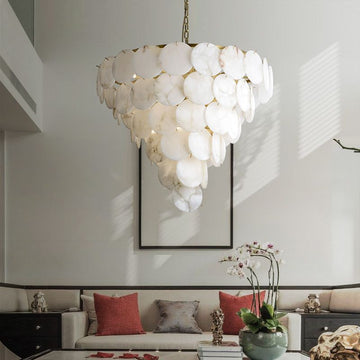 Charlene Alabaster Multi-Tier Round Chandelier