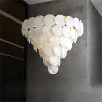 Charlene Alabaster Multi-Tier Round Chandelier