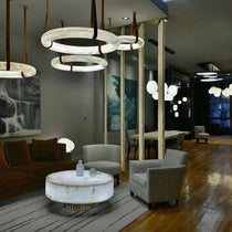 Glacera Alabaster Lorry Oslo Art Chandelier 8 Size