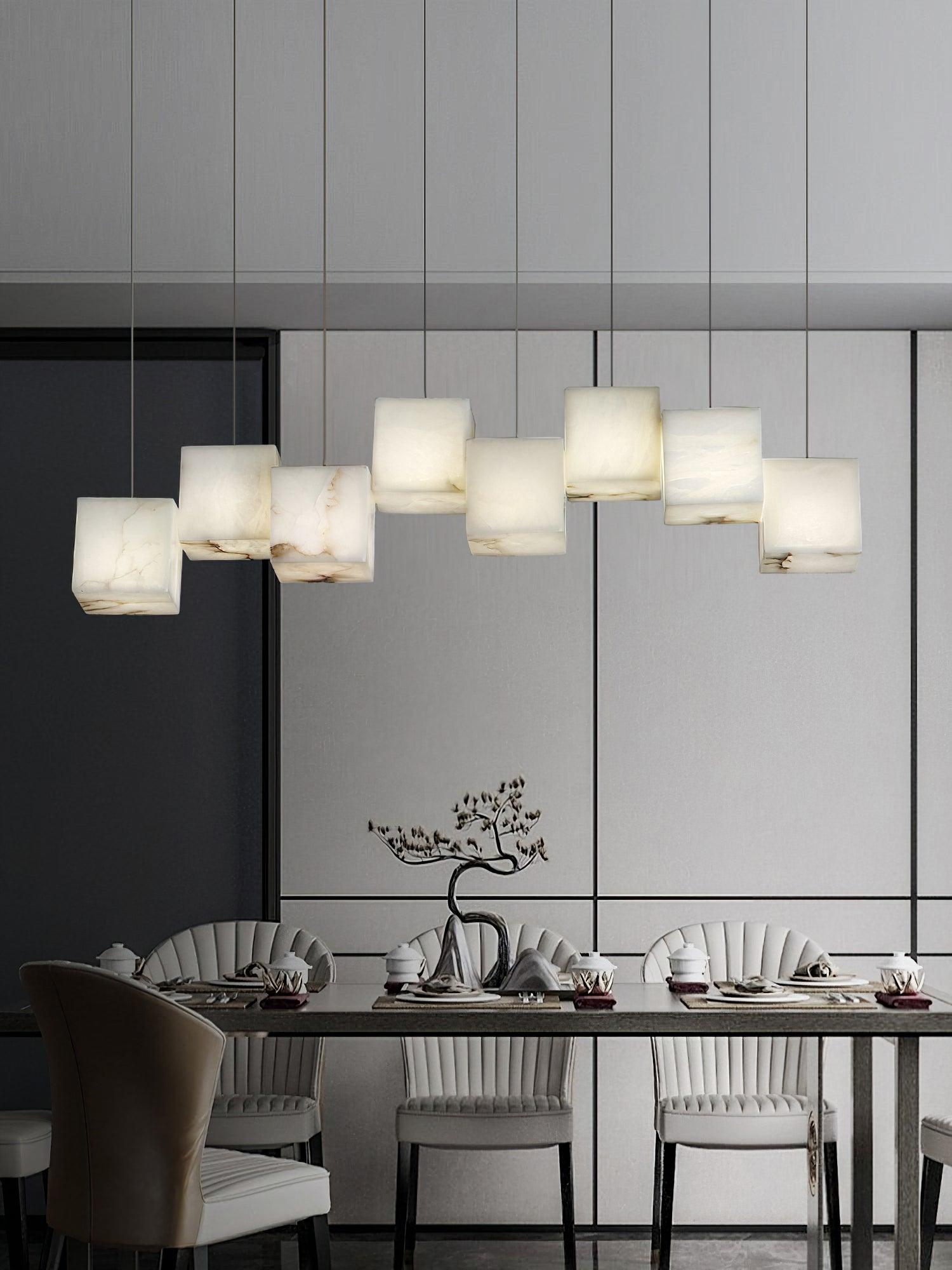 Modern Alabaster Cube Pendant Light - CasaraHouse
