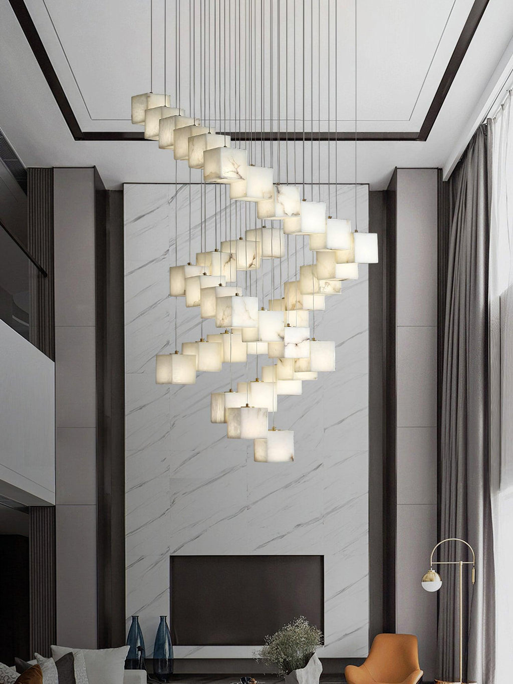 Modern Alabaster Cube Pendant Light - CasaraHouse