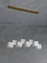 Modern Alabaster Cube Pendant Light - CasaraHouse