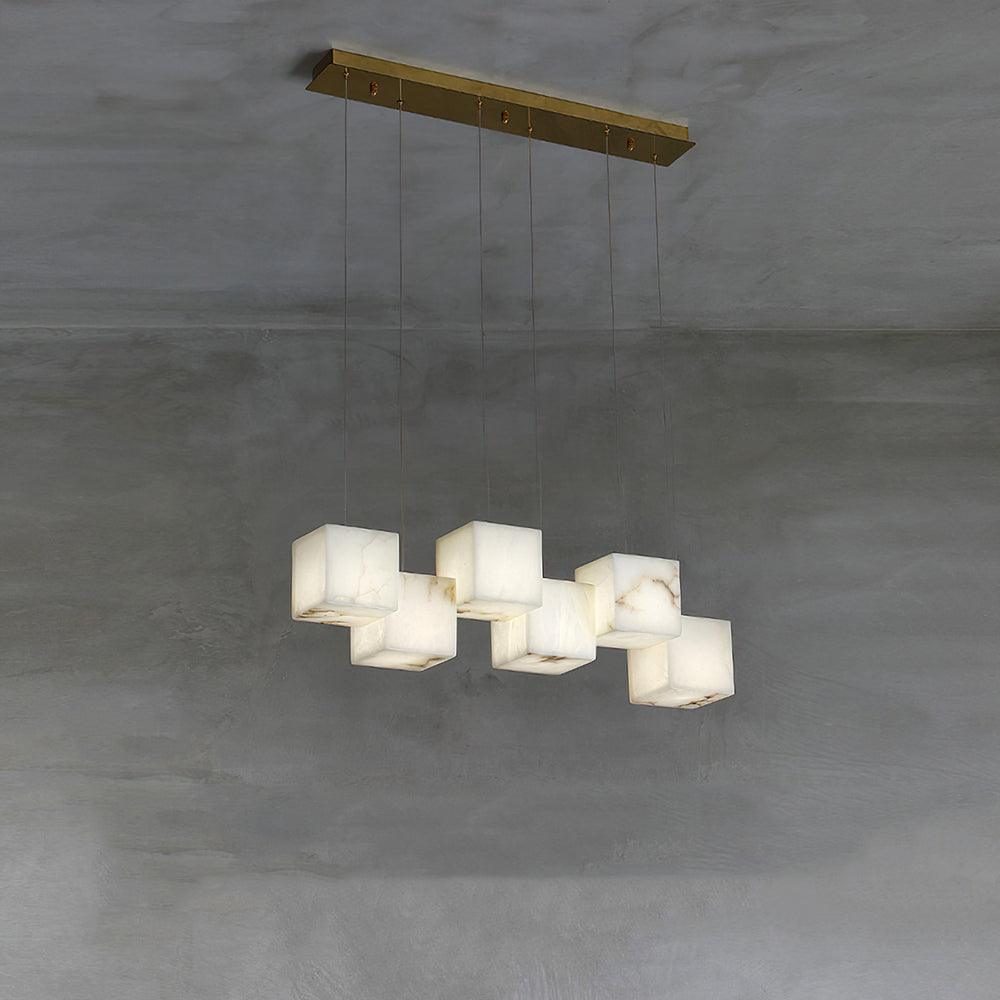Modern Alabaster Cube Pendant Light - CasaraHouse