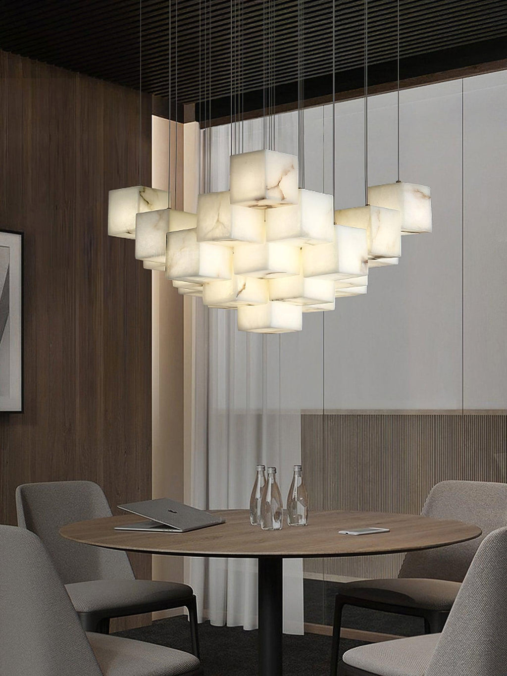 Modern Alabaster Cube Pendant Light - CasaraHouse