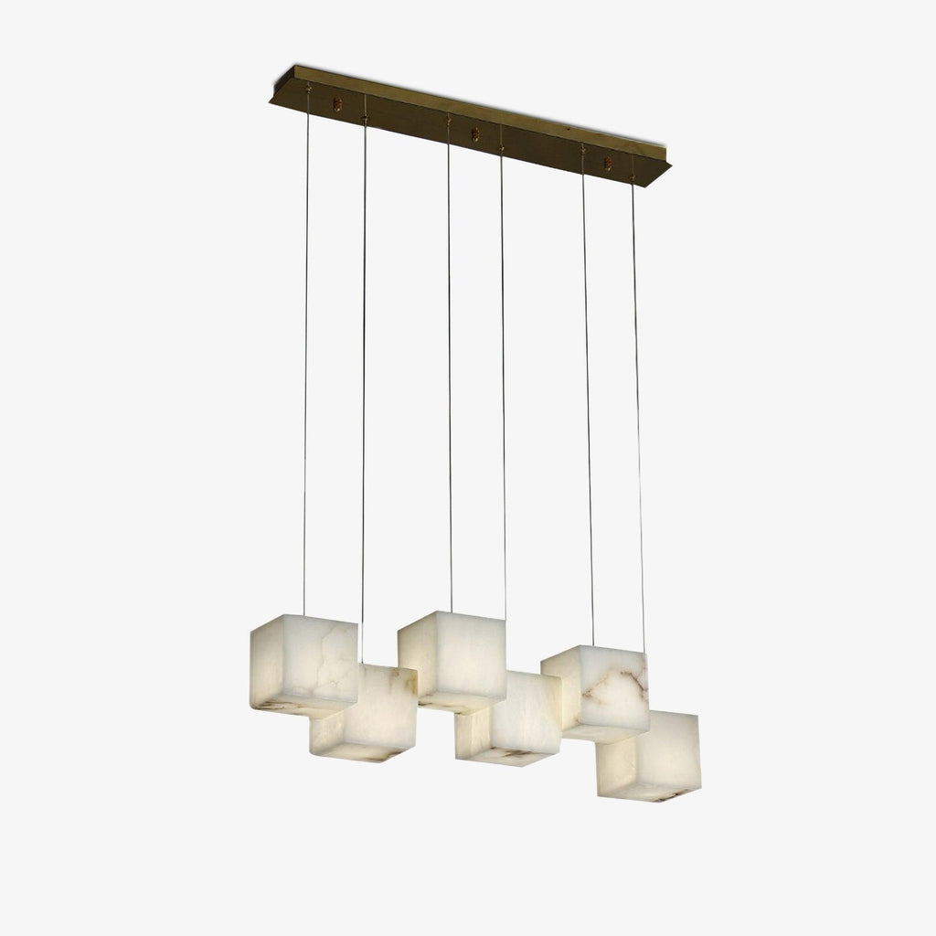 Modern Alabaster Cube Pendant Light - CasaraHouse